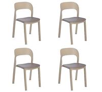 resol GARBAR ONA Set 4 Silla Interior, Exterior | jardín, terraza, balcón, Salon, Cocina, Comedor | diseño, Ligero, apilable | Arena - Chocolate