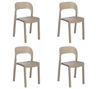 resol GARBAR ONA Set 4 Silla Interior, Exterior | jardín, terraza, balcón, Salon, Cocina, Comedor | diseño, Ligero, apilable | Arena - Arena