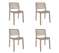 resol grupo GARBAR Wind Set 4 Silla Interior, Exterior | jardín, terraza, balcón, Salon, Cocina, Comedor | diseño, Ligero, apilable | Arena
