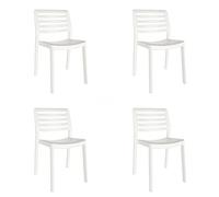 resol grupo GARBAR Wind Set 4 Silla Interior, Exterior | jardín, terraza, balcón, Salon, Cocina, Comedor | diseño, Ligero, apilable | Blanco