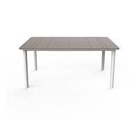 Resol Noa Mesa Rectangular Interior, Exterior 160x90 | jardín, terraza, balcón, Salon, Cocina, Comedor | diseño, Ligero, Multiusos | 4-6 Personas | Pie Blanco - Tablero Arena