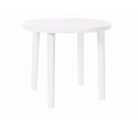 Resol Tossa Mesa Jardín para Comedor Exterior 86 cm de diámetro Redonda | Mesa Café o Auxiliar con Agujero para Sombrilla | Protección UV para Patio, Terraza o Porche Fácil Mantenimiento - Blanca