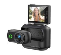Resolución 4K Cámara de acción para el pulgar con almacenamiento expandible hasta 128 G, perfecta para actividades de viaje, cámara deportiva impermeable