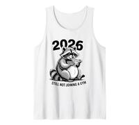Resolución de Año Nuevo Raccoon todavía no se UNE a un Gimnasio 2026 Camiseta sin Mangas