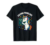 Resolviendo Problemas Matemáticas Unicornio Gráfico Camiseta