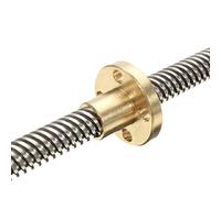 Resorte antirretroceso, Tornillo de avance acero inoxidable 8 mm diámetro y 2 paso, tuerca latón con brida, varios pasos tamaños(2mm Pitch 8mm Lead,350mm)