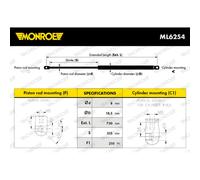 Resorte de gas, capó MONROE MaxLift MONROE ML6254