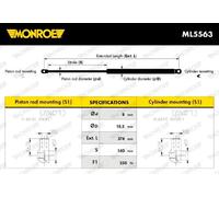 Resorte de gas del capó ML5563 MONROE para BMW 1 Coupé 1 1 Descapotable