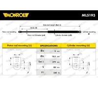Resorte de gas del maletero ML5193 MONROE para VW SEAT