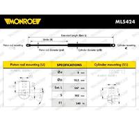 Resorte de gas del maletero ML5424 MONROE para OPEL VECTRA B Station Wagon