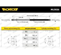 Resorte de gas del maletero ML5836 MONROE para HONDA CIVIC VIII Hatchback