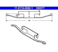 Resorte de la pinza de freno 11.8116-0066.1 ATE para BMW MG