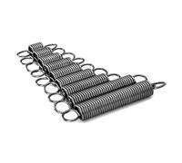 Resorte de tensión de acero para resortes, diámetro exterior de 10 mm, resorte de extensión de gancho cerrado, longitud libre de 65 mm, 10 piezas