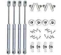 Resortes de gas premium 100N: solución versátil de bisagras para puertas, muebles y gabinetes en elegante acabado plateado, 4 unidades