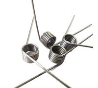 Resortes de torsión de acero inoxidable Horquilla de resorte torsión pequeña acero inoxidable 304, 180/120/90/60 grados, diámetro del alambre 0,8 mm, 5 unidades(9 laps,8.5mm,90 degrees)