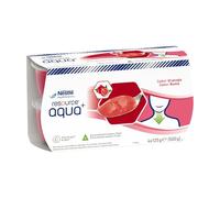 RESOURCE AQUA+ GELIFICADA, Sabor Granada, Hidratación Segura para Personas con Disfagia, Textura Tipo Pudin, Fácil Ingesta, Sin Gluten ni Sacarosa, Paquete de 4 unidades x 125 gr