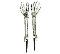 RESOYE Juego de 2 estacas de esqueleto, para decoración de Halloween, esqueleto, brazo sangriento, manos y estacas de patio, esqueleto de mano para jardín, patio, césped, Halloween, decoración al aire libre