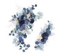 RESOYE Juego de 2 guirnaldas de flores artificiales de peonía de seda azul, símbolo de bienvenida de flores decorativas florales para decoración de bodas y fiestas