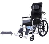 Respaldo alto con inodoro, movilidad plegable cómoda al aire libre - Las mejores sillas de ruedas plegables