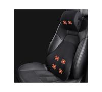 Respaldo Asiento Coche Reposacabezas Eléctrico Con Soporte Lumbar Para Coche Almohada Para Cuello Almohadas Masaje Coche Cómodo Cojín Cintura Que Alivia Fatiga Conductor cojín lumbar coche(Black set)