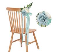 Respaldo de Silla de Tela de Seda con Flores Que Nunca Se Marchitan, Decoración Elegante para Sillas para Actividades Al Aire Libre, Paquete de 2 (211.20)