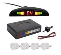 Respaldo para Coche 4 Sondas, Pantalla LED Colorida | Instalación Sencilla, Detección de Distancia y Prevención de Choques, Carcasa ABS en Color Claro, Aviso Trasero