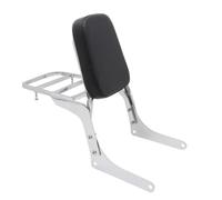 Respaldo Para Pasajero De Motocicleta Negro/cromado Con Portaequipajes Trasero Para Rebel 250 CA250 CMX250 CMX250C Almohadillas Respaldo Moto(Chrome)