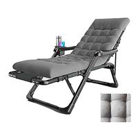 Respaldo plegable de gravedad cero con silla de playa acolchada, sillón de masaje Shiatsu, tumbona cómoda de 180°, silla SAN tejida Tissot 4 × 4 (gris) Peso: 300 libras (color: estilo-9) (