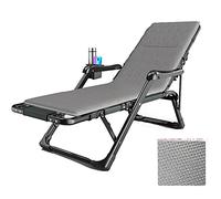 Respaldo plegable de gravedad cero con silla de playa acolchada, sillón de masaje Shiatsu, tumbona cómoda de 180°, silla SAN tejida Tissot 4 × 4 (gris) Peso: 300 libras (color: estilo-9) (