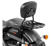 Respaldo Sissy Bar con portaequipaje Desmontable Compatible para Harley Davidson Dyna Street Bob 06-17 Negro