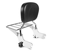 Respaldo Sissy Bar con portaequipaje Desmontable S1 Compatible para Harley Davidson Electra-Street-Road Glide, Road King 97-08 Cromo
