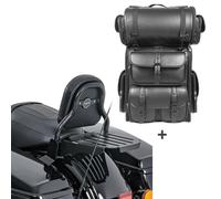 Respaldo Sissy Bar CXS + bolsa trasera LX para moto custom Touring 14-23 CB44376