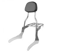 Respaldo Trasero Almohadilla De Respaldo Para Motocicleta Para Para Vulcan VN 900 VN900, Portaequipajes Para Custom Classic 1996-2018 Motocicleta Barra Sissy(Plata)