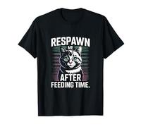 Respawn Me After Feeding Time Cat Retro Camiseta