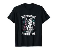 Respawn Me After Feeding Time Cat Retro Camiseta