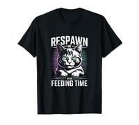 Respawn Me After Feeding Time Cat Retro Camiseta