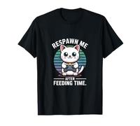 Respawn Me After Feeding Time Cat Retro Camiseta