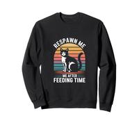 Respawn Me After Feeding Time Cat Retro Sudadera