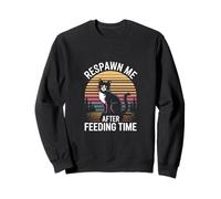 Respawn Me After Feeding Time Cat Retro Sudadera