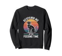 Respawn Me After Feeding Time Cat Retro Sudadera