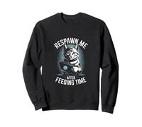 Respawn Me After Feeding Time Cat Retro Sudadera