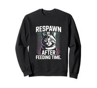 Respawn Me After Feeding Time Cat Retro Sudadera
