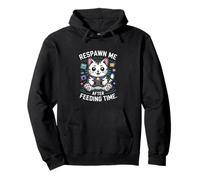 Respawn Me After Feeding Time Cat Retro Sudadera con Capucha