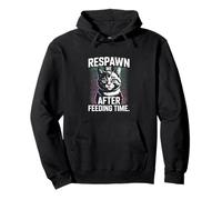 Respawn Me After Feeding Time Cat Retro Sudadera con Capucha