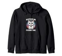Respawn Me After Feeding Time Cat Retro Sudadera con Capucha