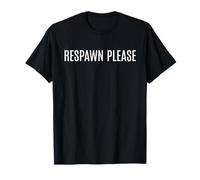 Respawn Please Minimal Gamer Phrase Argot Camiseta