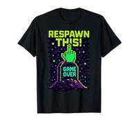 Respawn This Retro Pixel Gamer Tombstone Rage Camiseta
