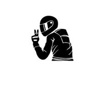 Respect for Bikers Auto Pegatina, Divertida Carrocería Parachoques Pegatina Autoadhesivo Vinilo 3D Calcomanías Reflectantes Motocicleta Bicicleta Estilo Pegatinas Decoración Auto,Negro