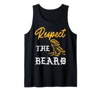 Respect The Beard Bearded Dragon Funny Beardie Hombres Mujeres Niños Camiseta sin Mangas