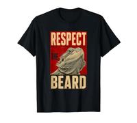 Respect The Beard Funny Orgulloso Dragón Barbudo Bold Distressed Camiseta gráfica económica, Hombre, Negro, XL